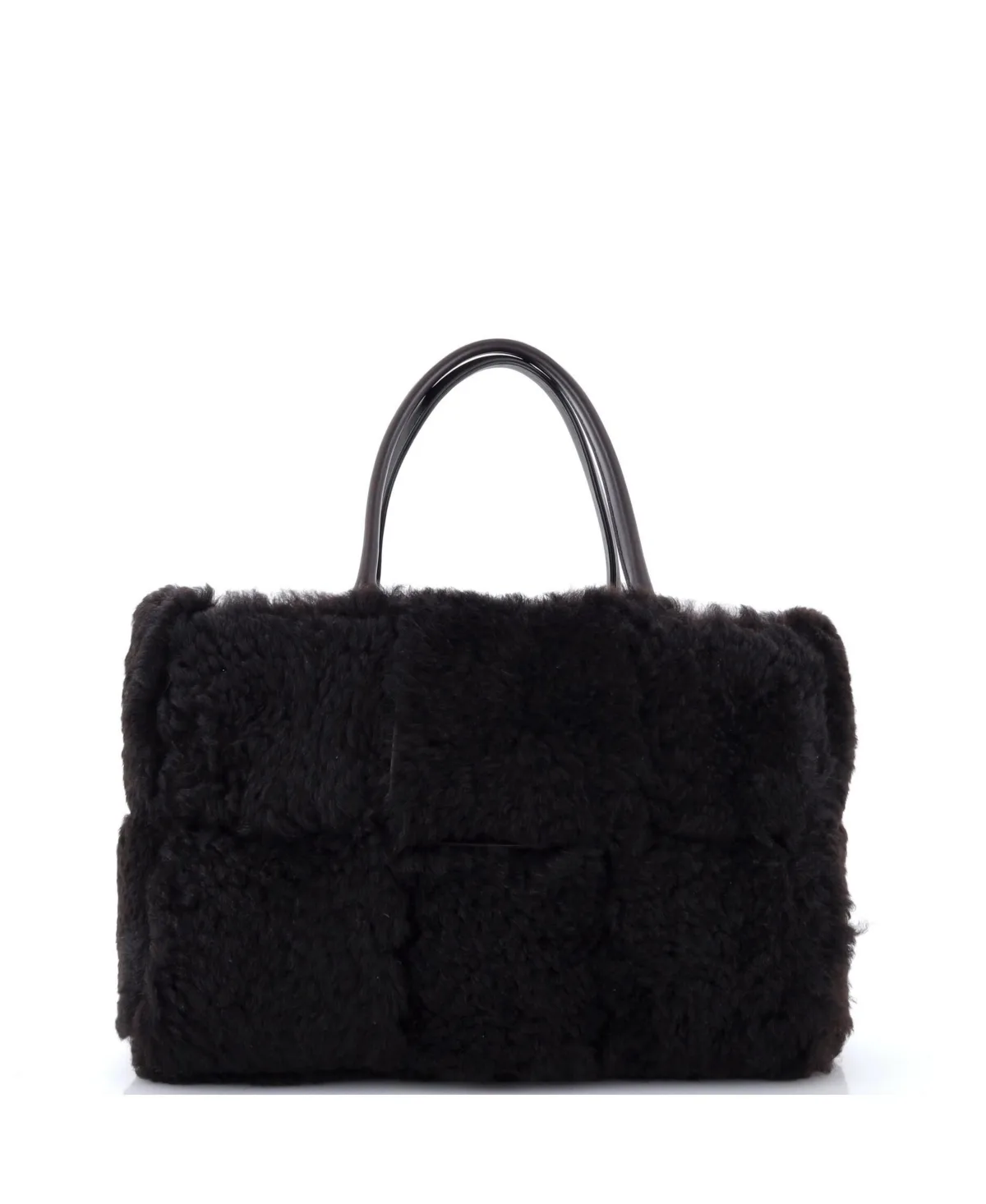 Pre-Owned Small Arco Tote Intrecciato Shearling by Bottega Veneta