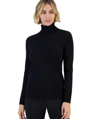 Cable Knit Turtleneck Sweater by Anne Klein