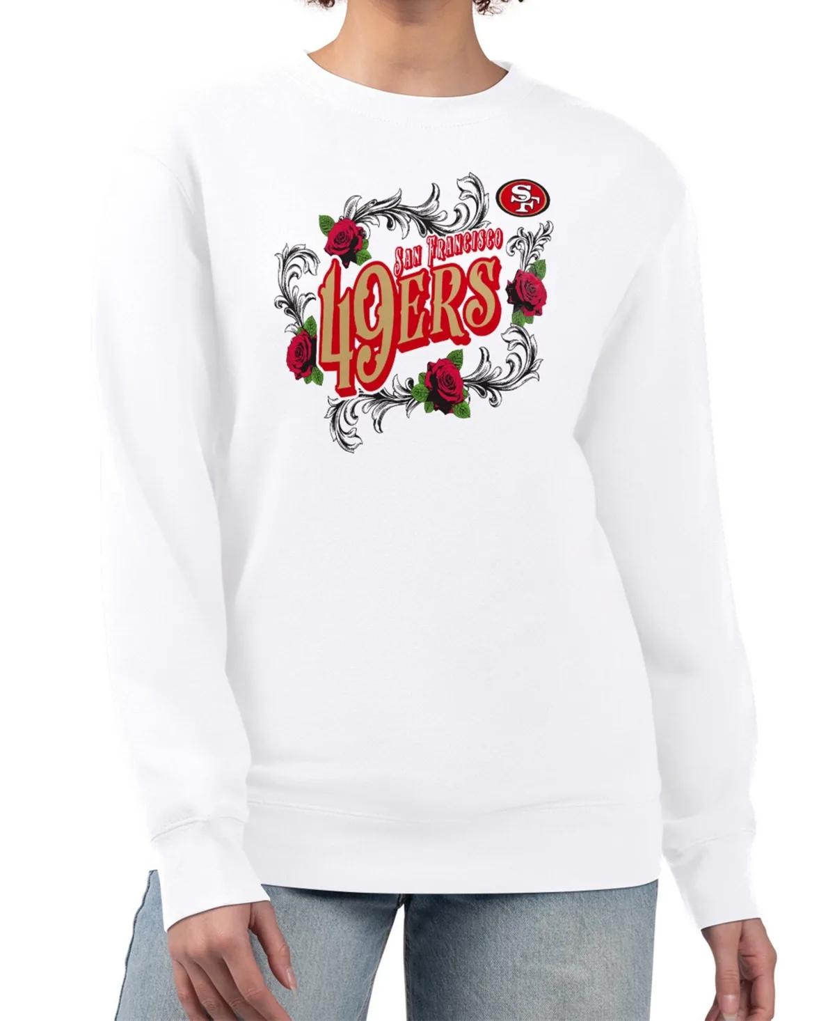4Her by Carl Banks San Francisco 49ers Roses Fleece Tri-Blend Pullover Sweatshirt by G-III