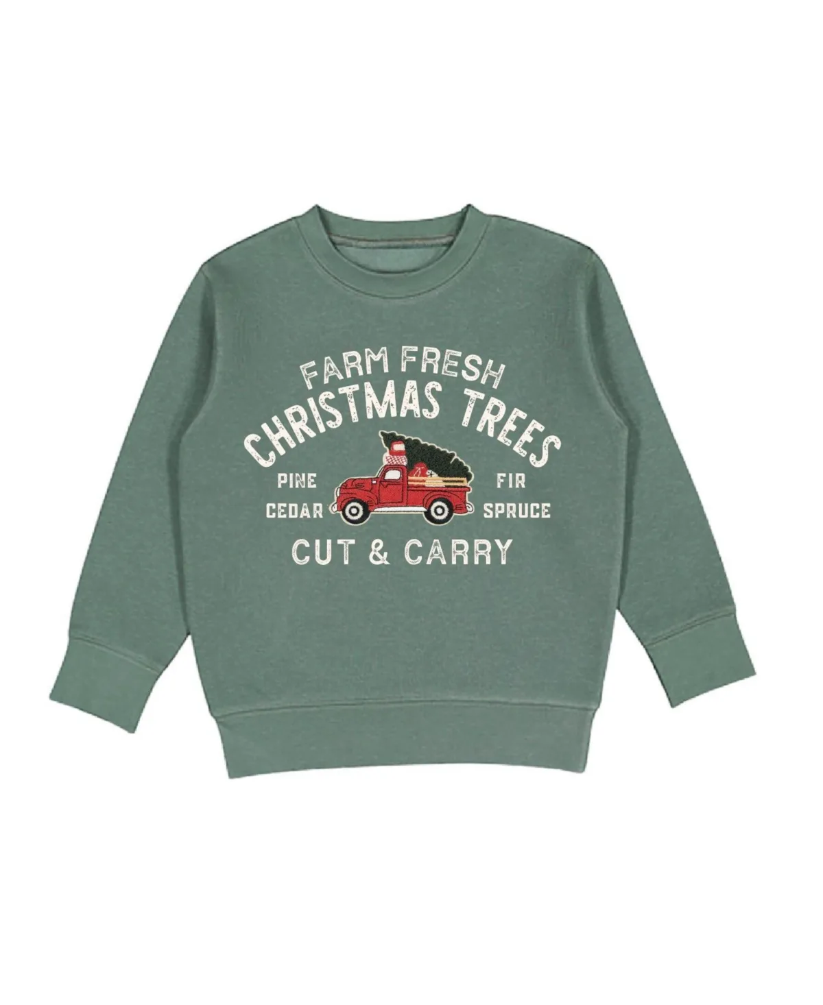 Farm Fresh Christmas Tree Patch Crewneck Sweatshirt by Sweet Wink