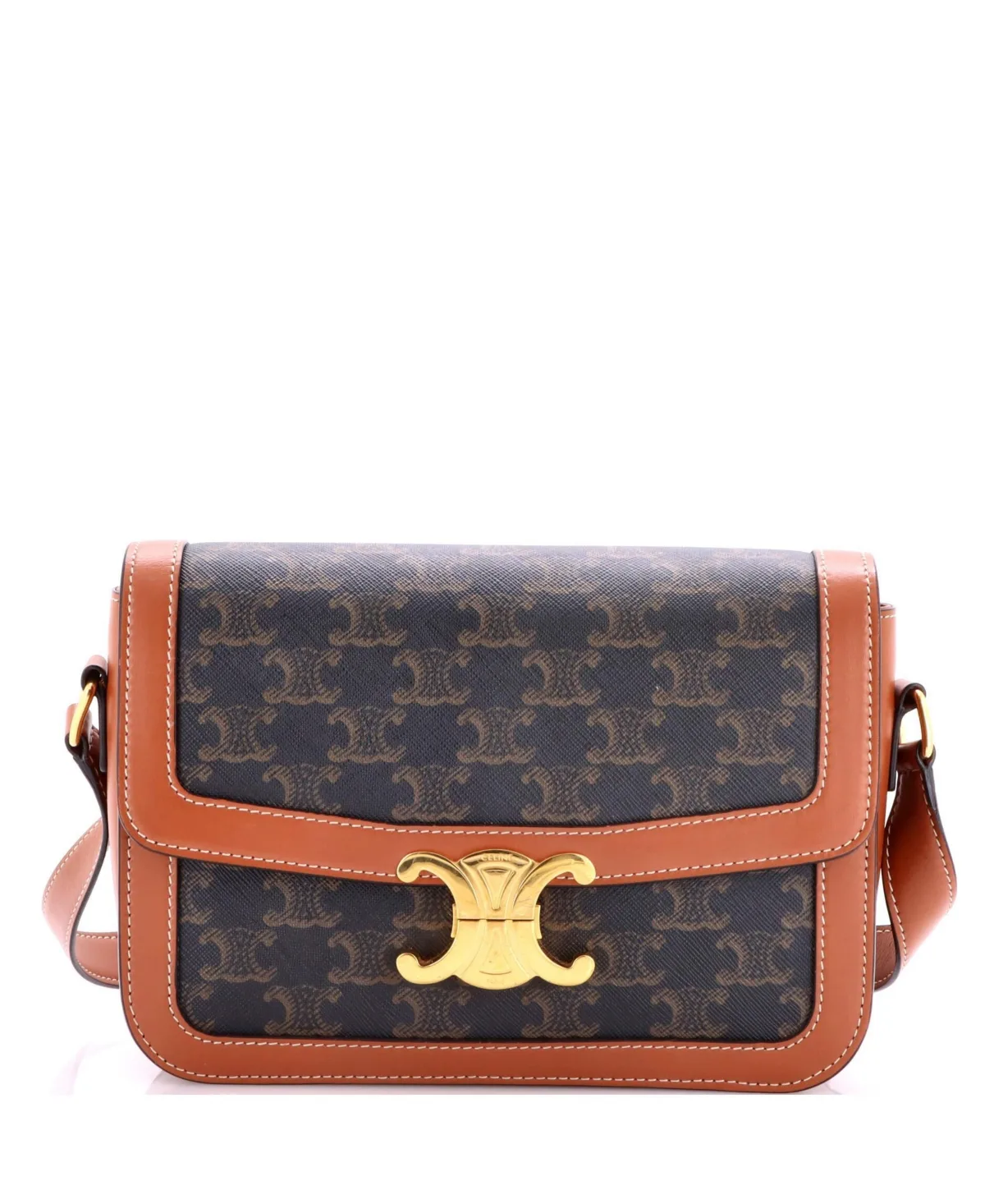 Pre-Owned Celine Medium Triomphe Shoulder Bag Triomphe Coated Canvas by Celine