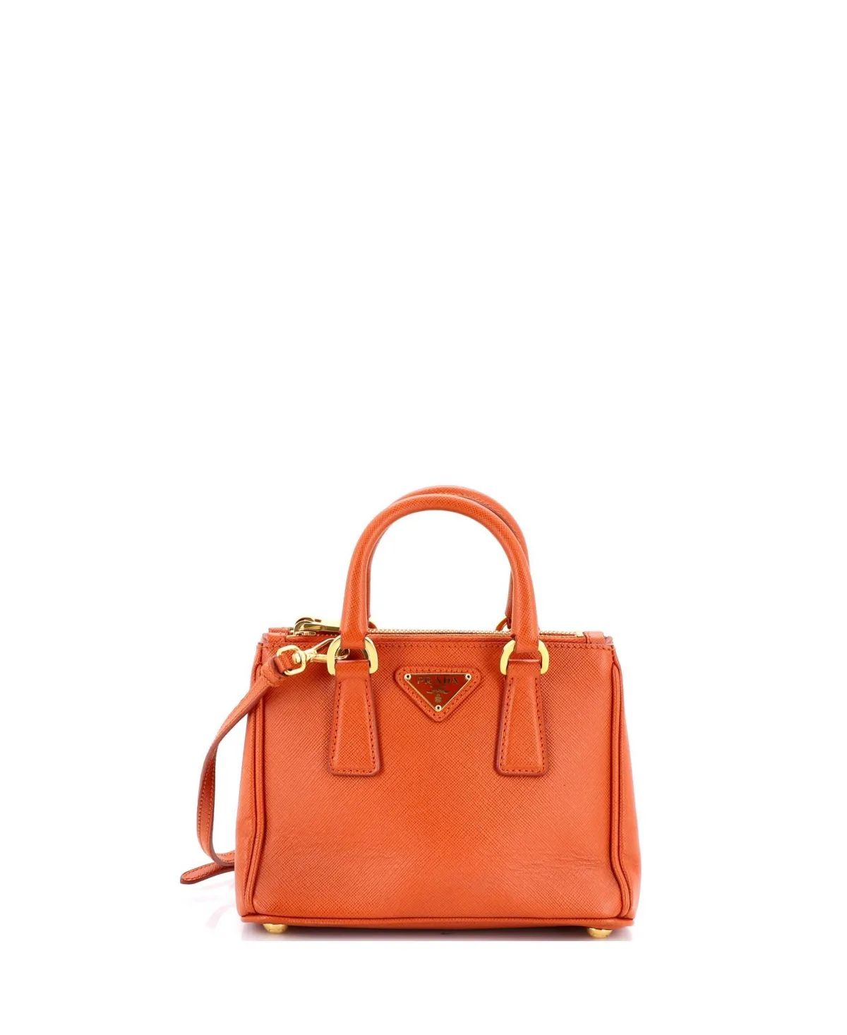 Pre-Owned Prada Mini Galleria Double Zip Tote Saffiano Leather by Prada