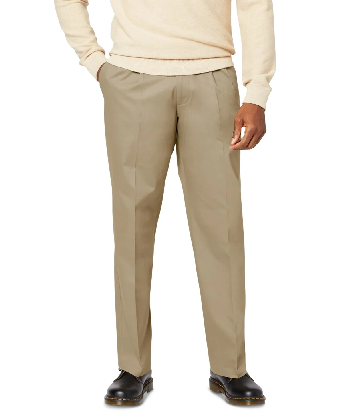 Signature Relaxed Fit Pleated Iron Free Pants with Stain Defender by Dockers