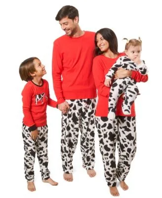 Matching Family Cow Fleece Pajamas by Leveret