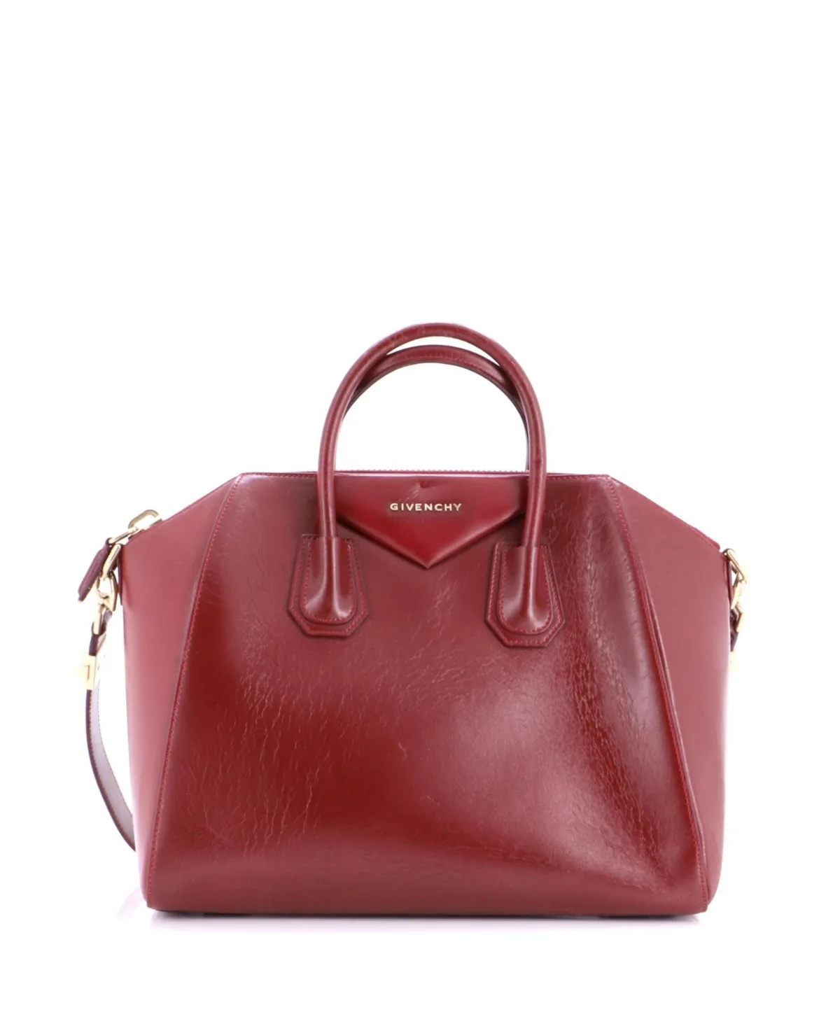 Pre-Owned Medium Antigona Bag Glazed Leather by GIVENCHY