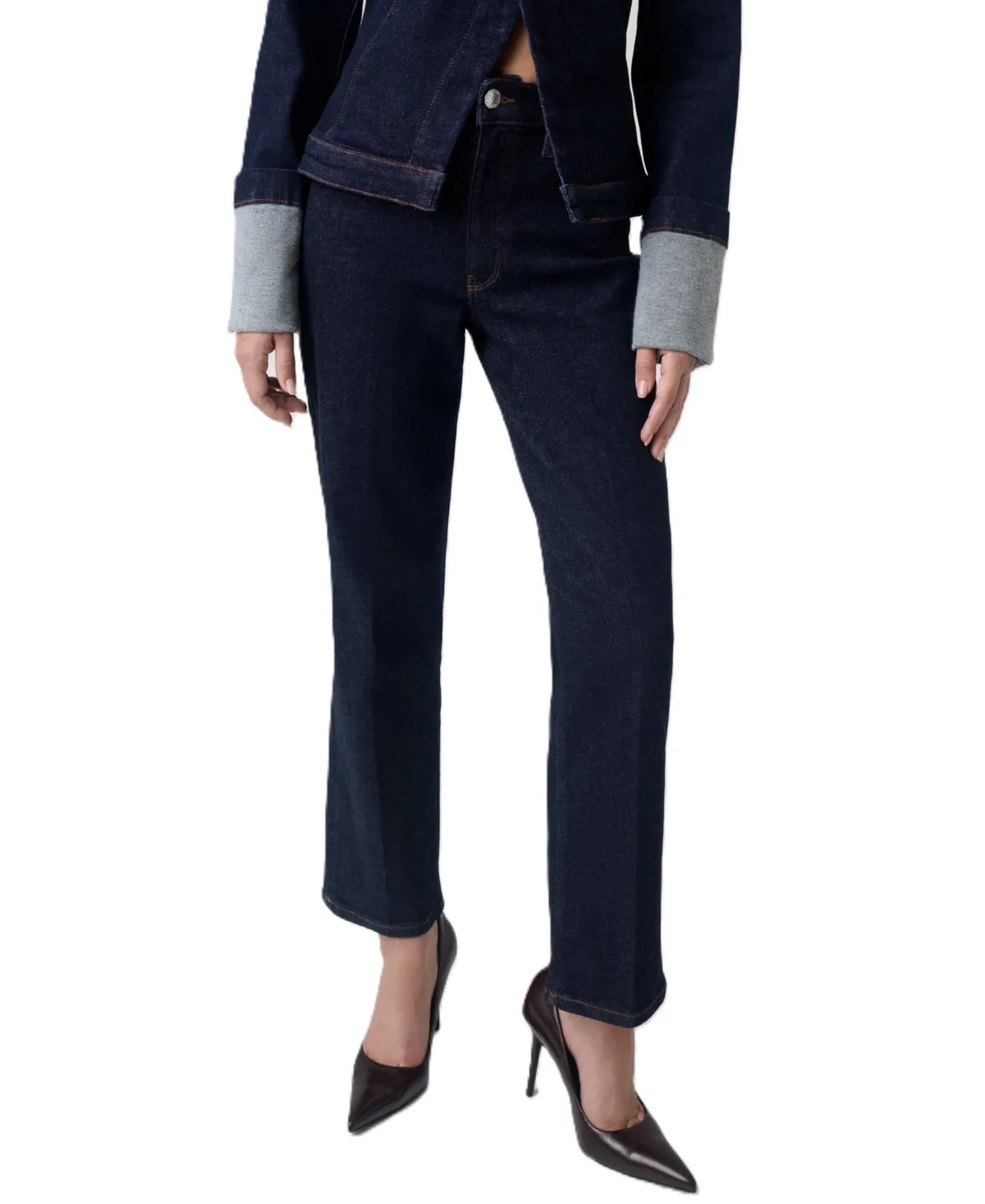 Victoire High-Waisted Straight-Leg Stretch Denim Jeans by GUESS