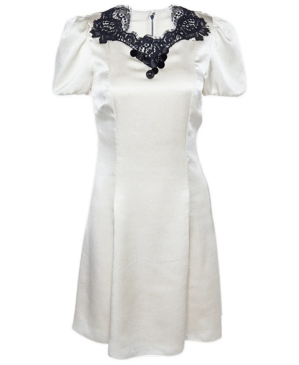 Pre-Owned Dolce & Gabbana Textured Satin Contrast Detail Mini Dress by Dolce & Gabbana