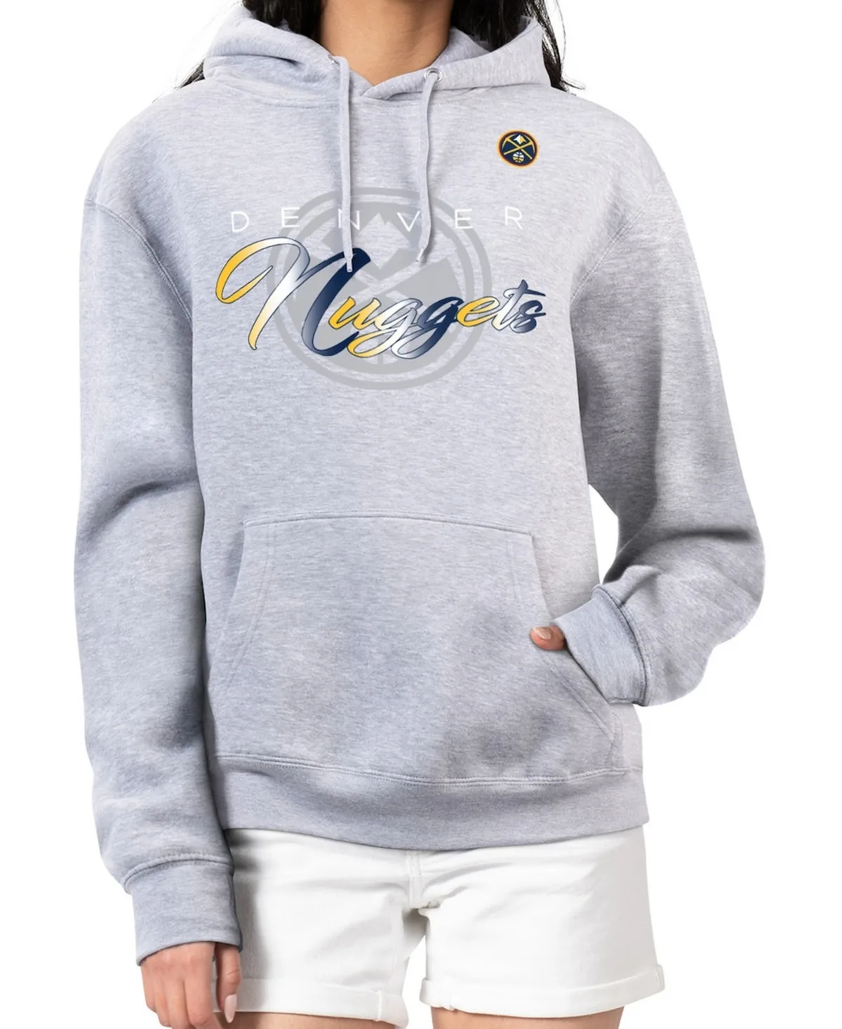 G-Iii 4Her by Carl Banks Denver Nuggets Shadow Logo Tri-Blend Fleece Hoodie by G-III
