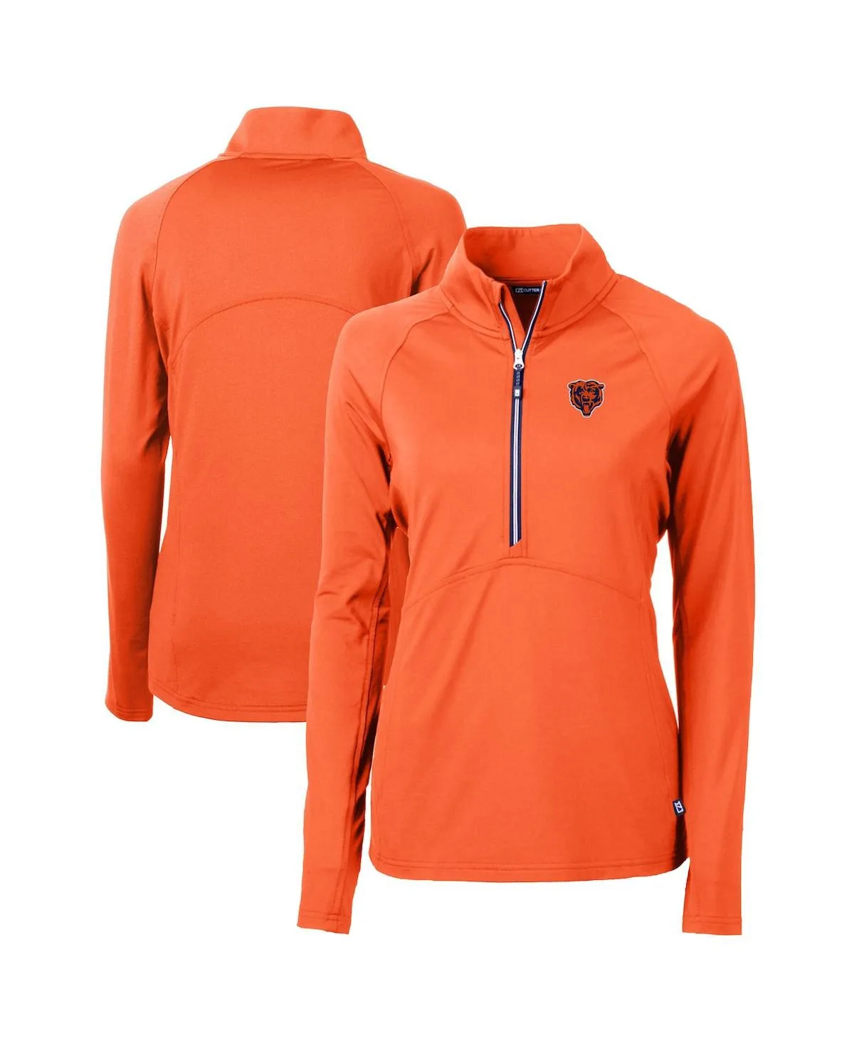 Chicago Bears Throwback Logo Adapt Eco Knit Stretch Half-Zip Pullover Top by Cutter & Buck