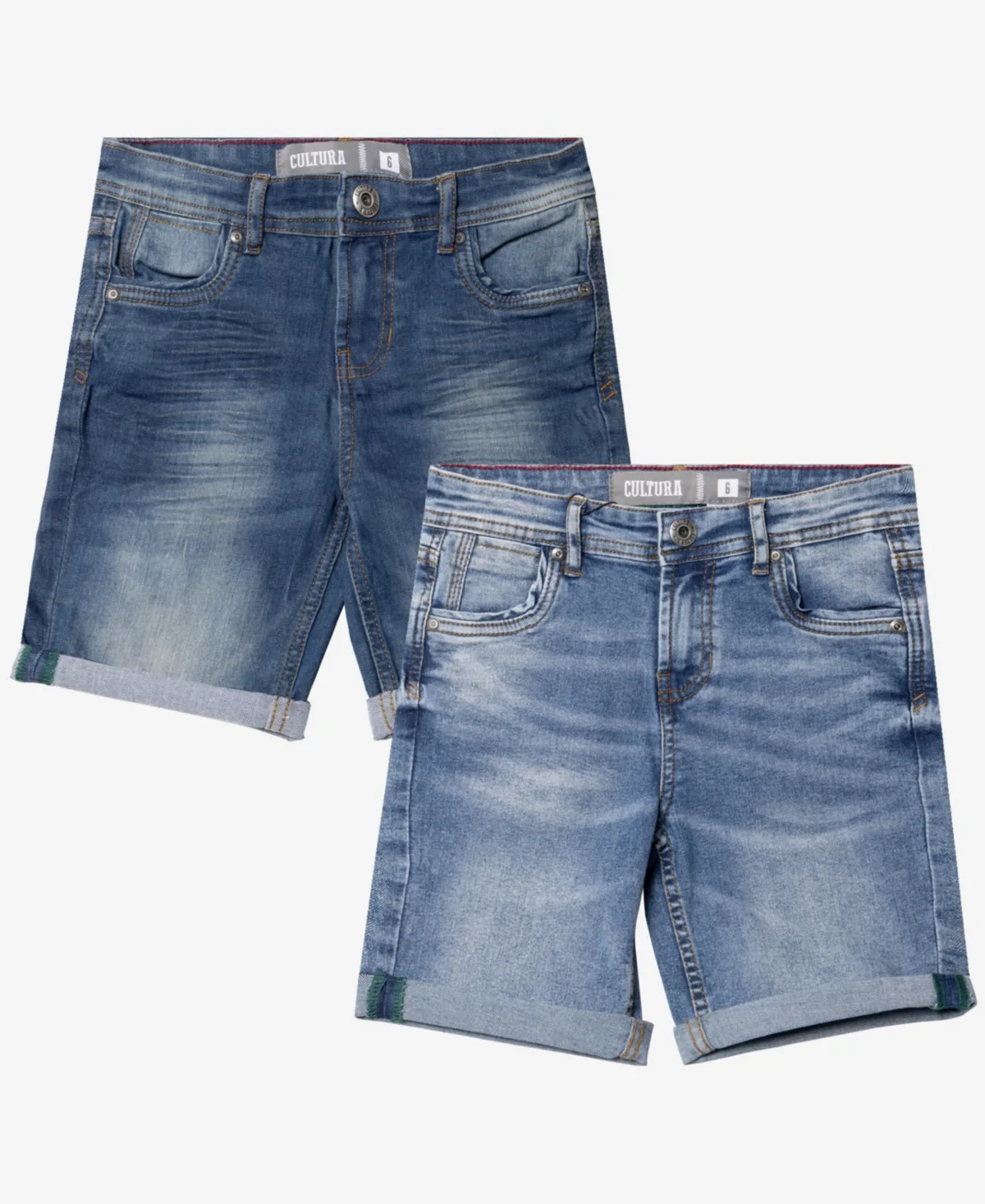 Roll-Up Denim Shorts 2-Pack by Cultura