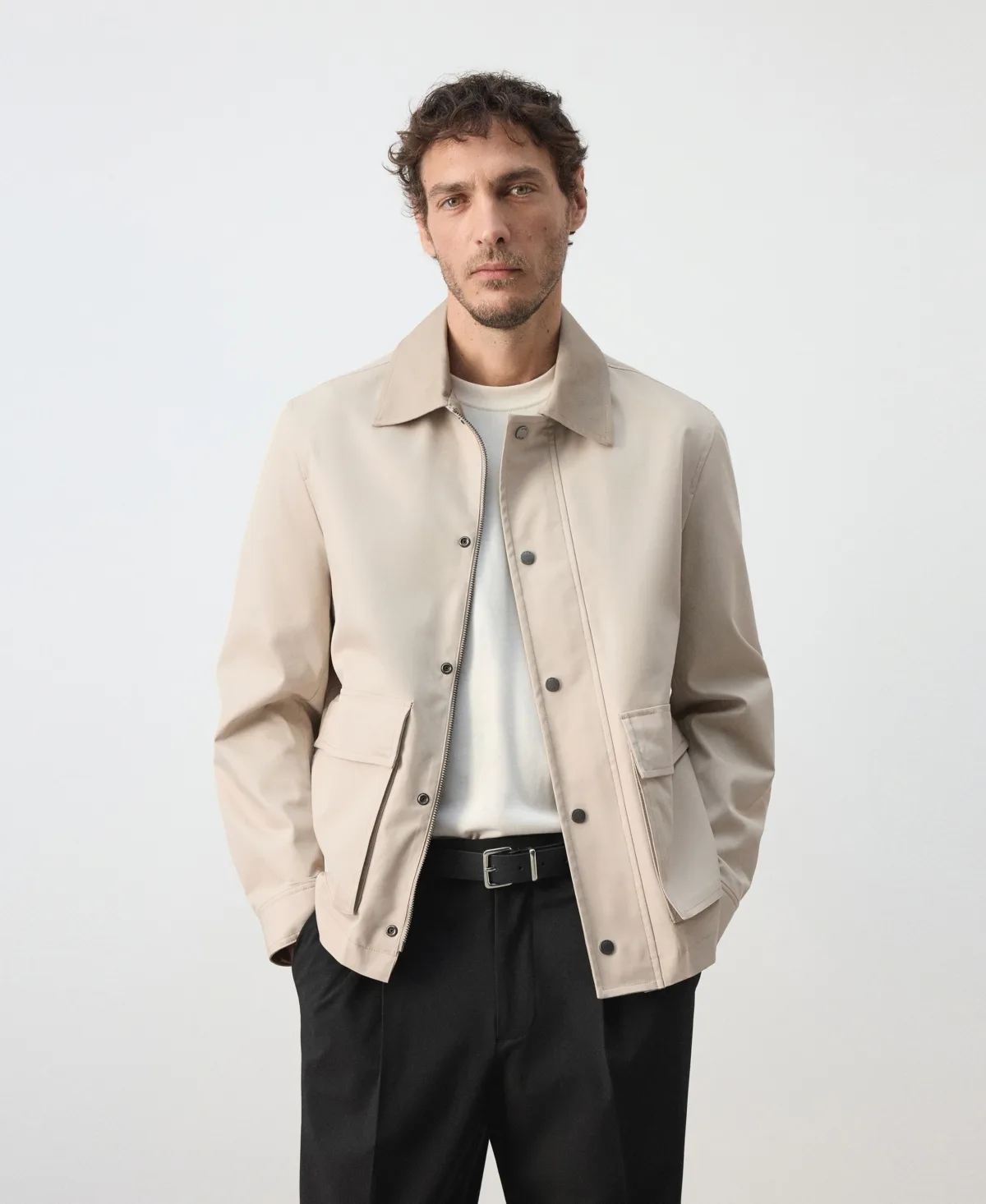 Water-Resistant Straight-Fit Shirt Jacket by Mango