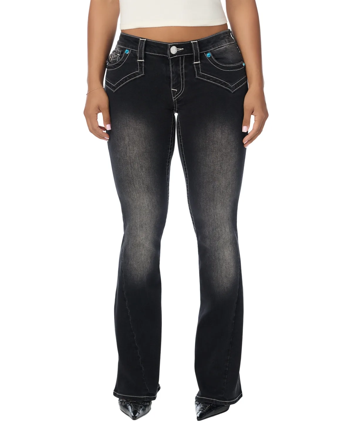 Joey Low-Rise Flare Jeans by True Religion