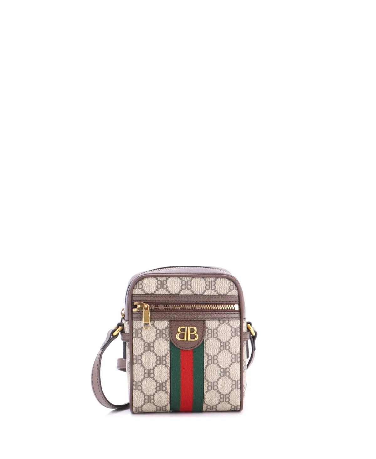 Pre-Owned Balenciaga Mini x Gucci the Hacker Project Zip Messenger Bag Bb Coated Canvas by Balenciaga