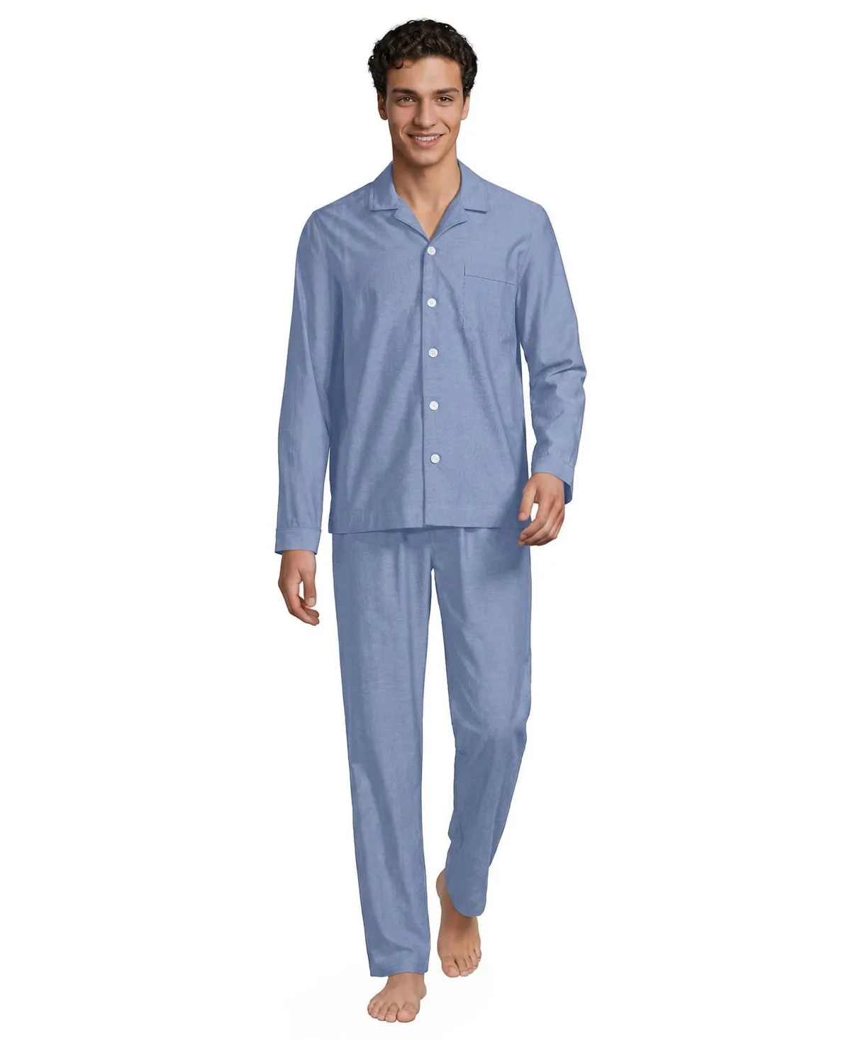 Essential Long-Sleeve Cotton Pajama Set by Lands' End
