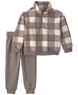 Checkered Teddy Fleece Pullover Pant, 2 Piece Set by Carter's