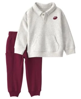 Football Fleece Polo Top Pant 2 Piece Set by Carter's