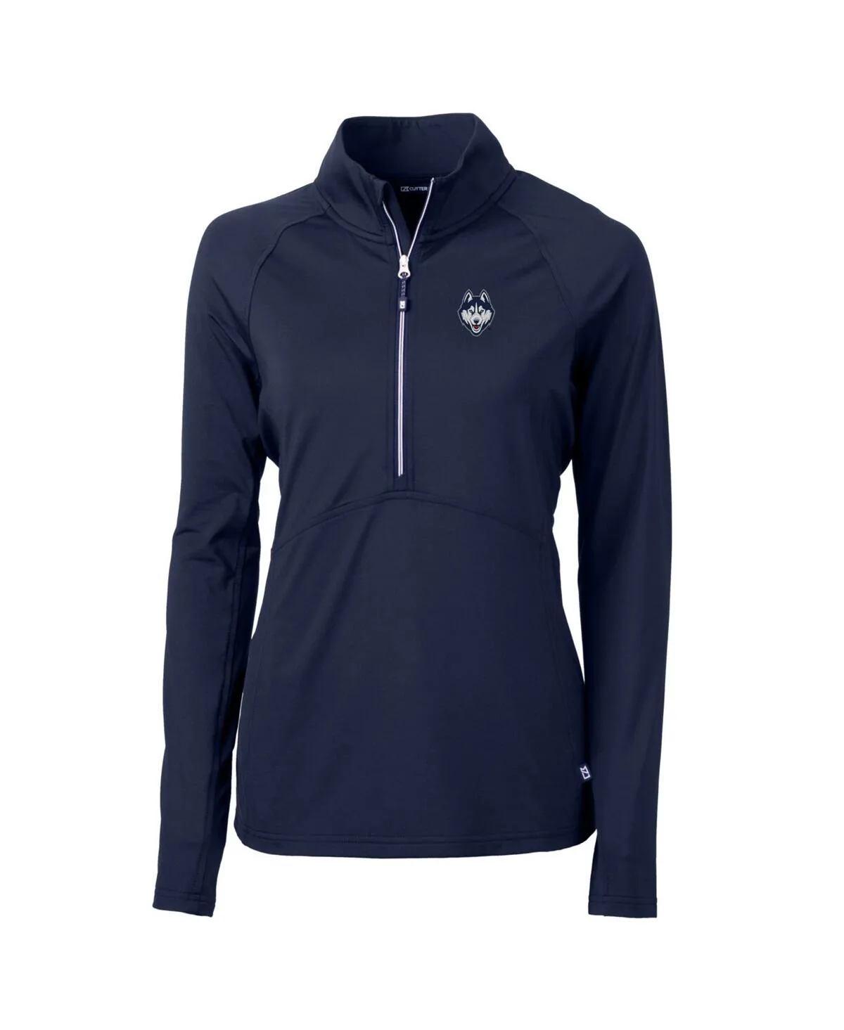 UConn Huskies Logo Adapt Eco Knit Half-Zip Pullover Sweatshirt by Cutter & Buck