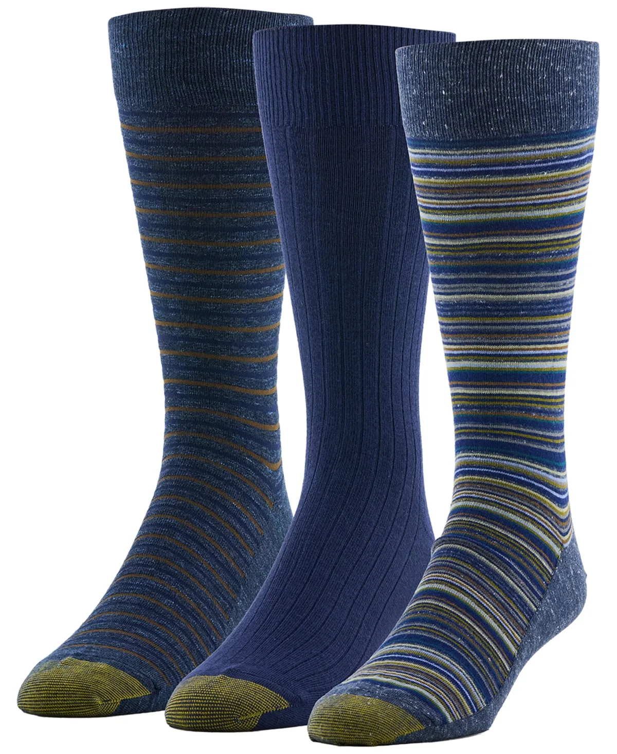 Frankie Stripe Ribbed-Cuff Crew Socks, 3-Pack