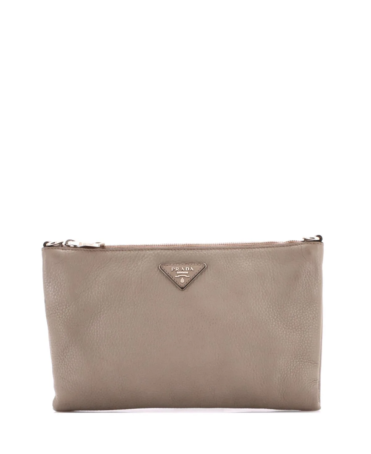Pre-Owned Prada Mini Flat Zip Crossbody Bag Vitello Daino