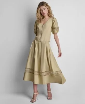 Linen Lace Blouse Skirt by DKNY