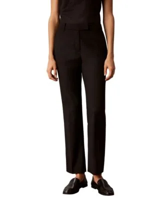 Mid Rise Straight Leg Ankle Pants by Calvin Klein