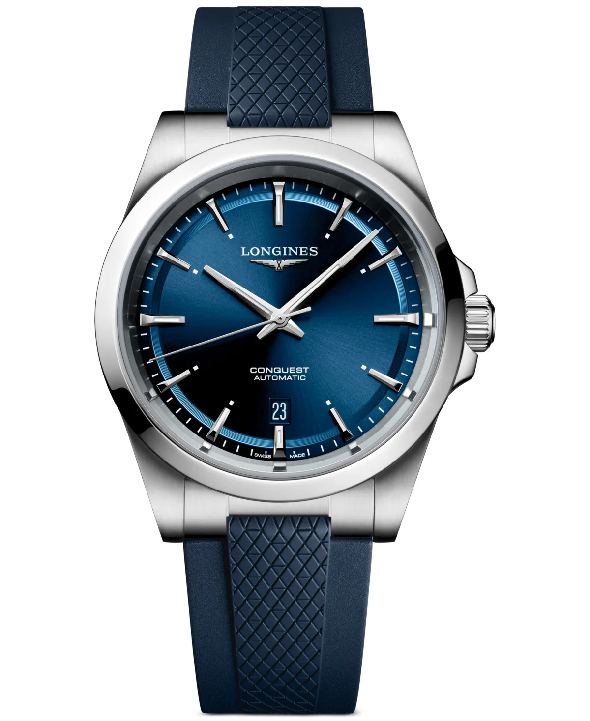 Longines Conquest Automatic Blue Rubber Watch 41mm by Longines