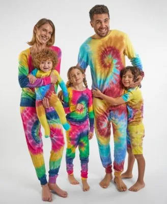 Matching Family Tie Dye Swirl Cotton Pajamas by Leveret