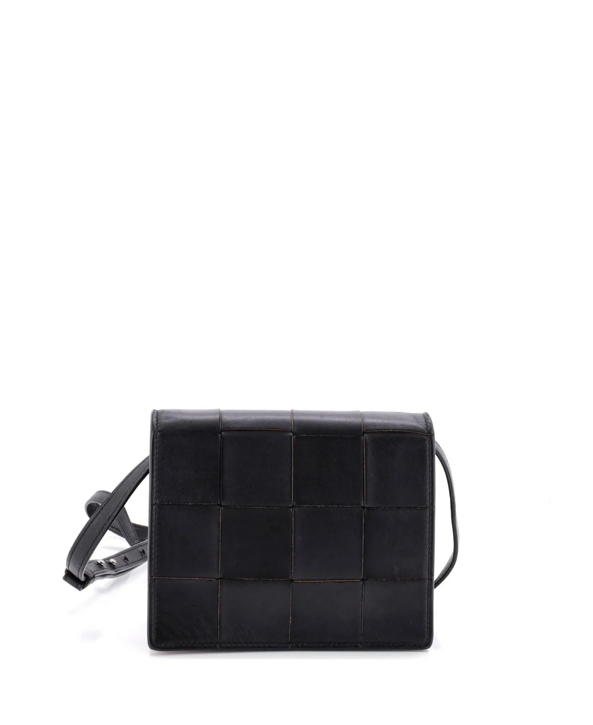 Pre-Owned Bottega Veneta Mini Cassette Crossbody Bag Maxi Intrecciato Leather by Bottega Veneta