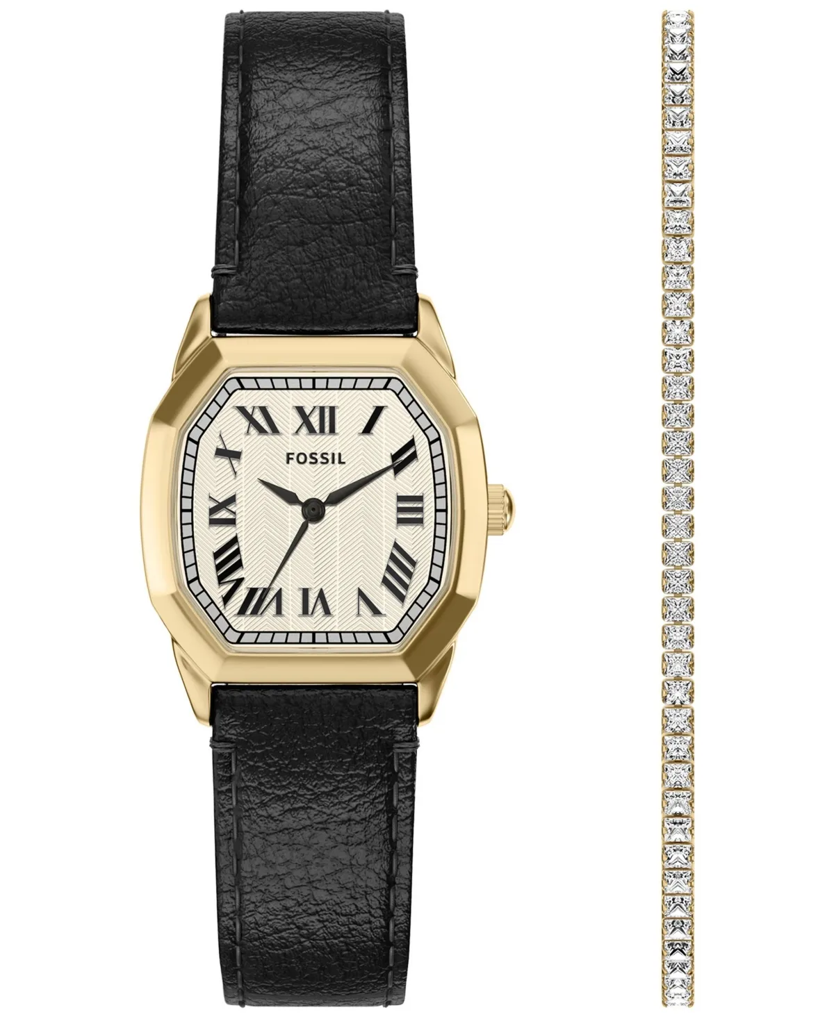 Water-Resistant Quartz Analog Black Leather Watch, 27mm by Fossil