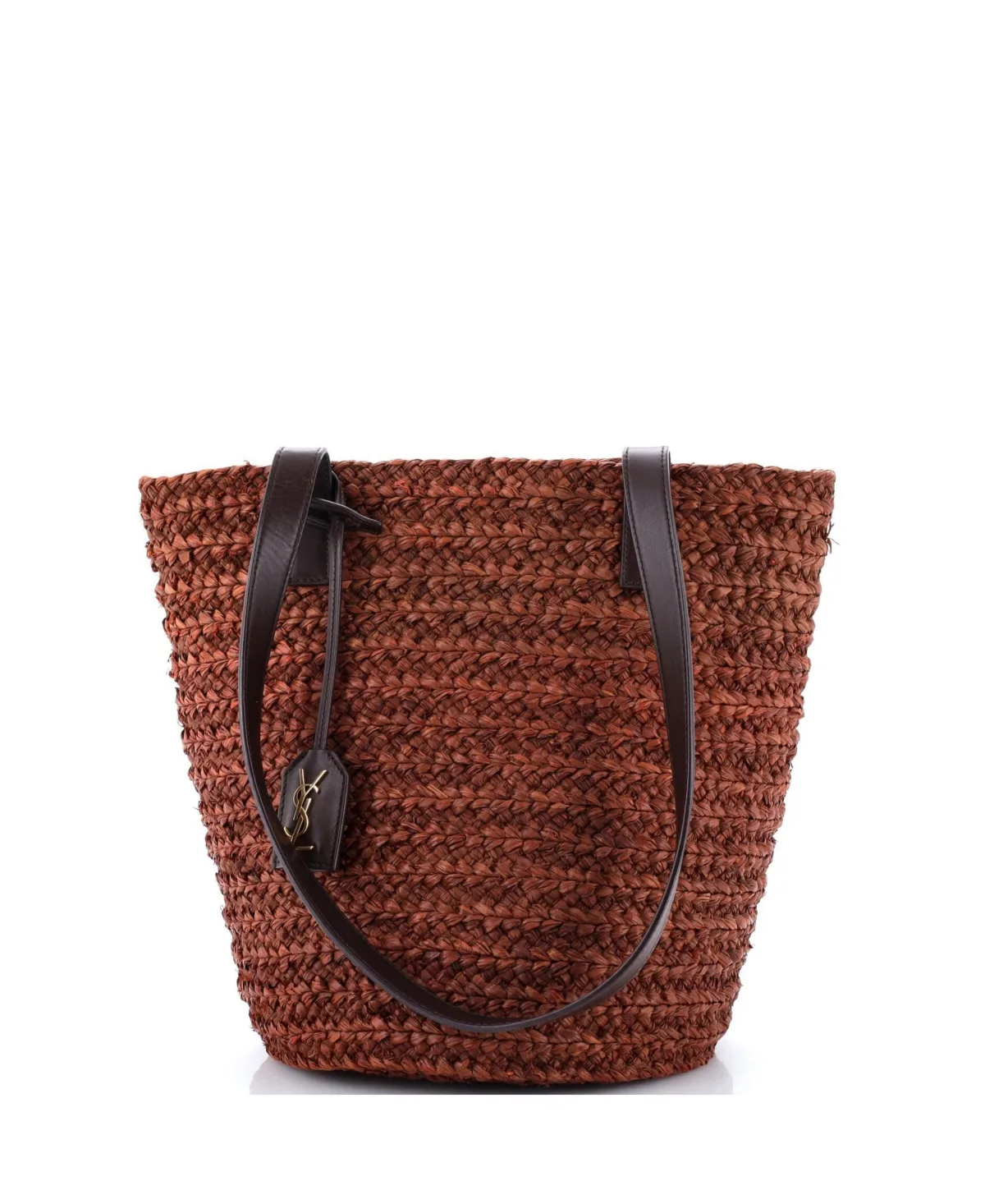 Pre-Owned Saint Laurent Small Panier Basket Shopper Raffia by Saint Laurent