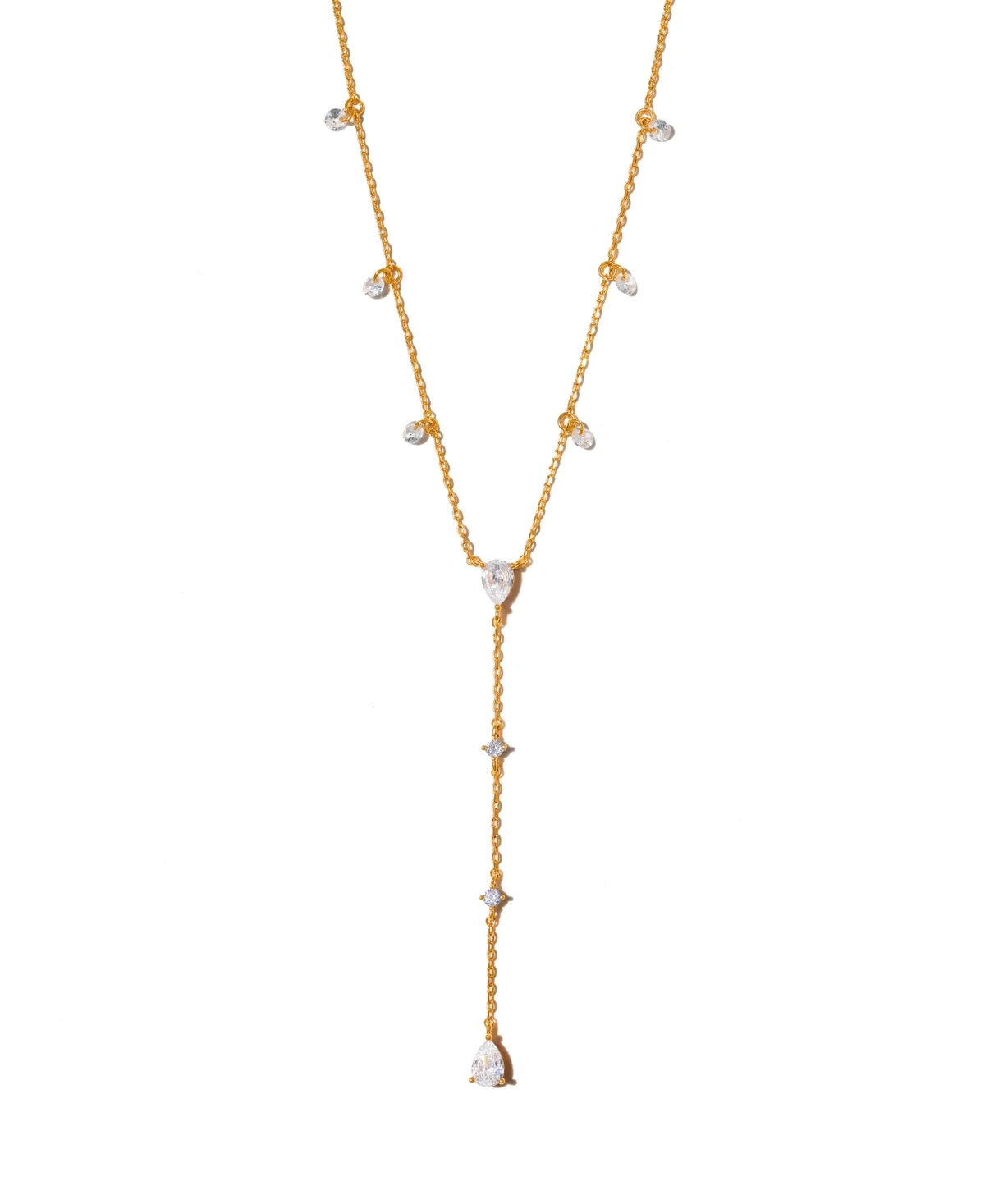 Gold-Plated Crystal Pear Drop Necklace