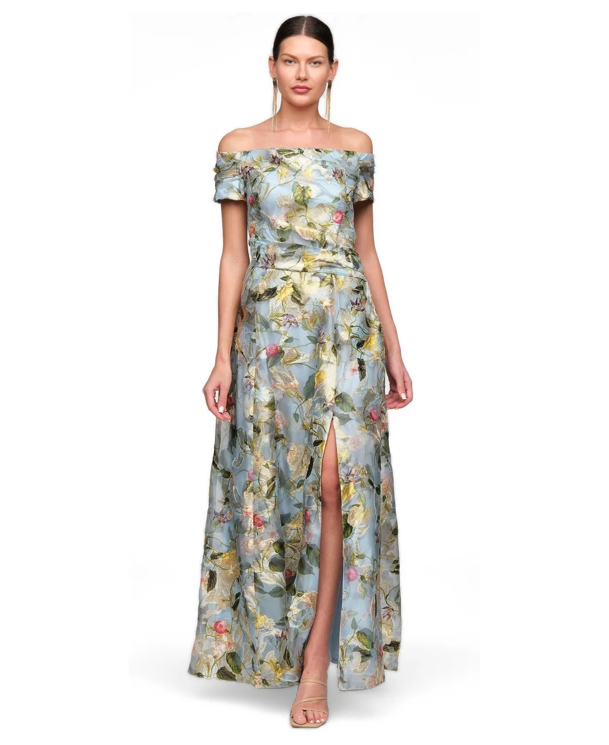 JS Collections Carissa Mother of the Bride Off-the-Shoulder A-Line Gown by JS Collections