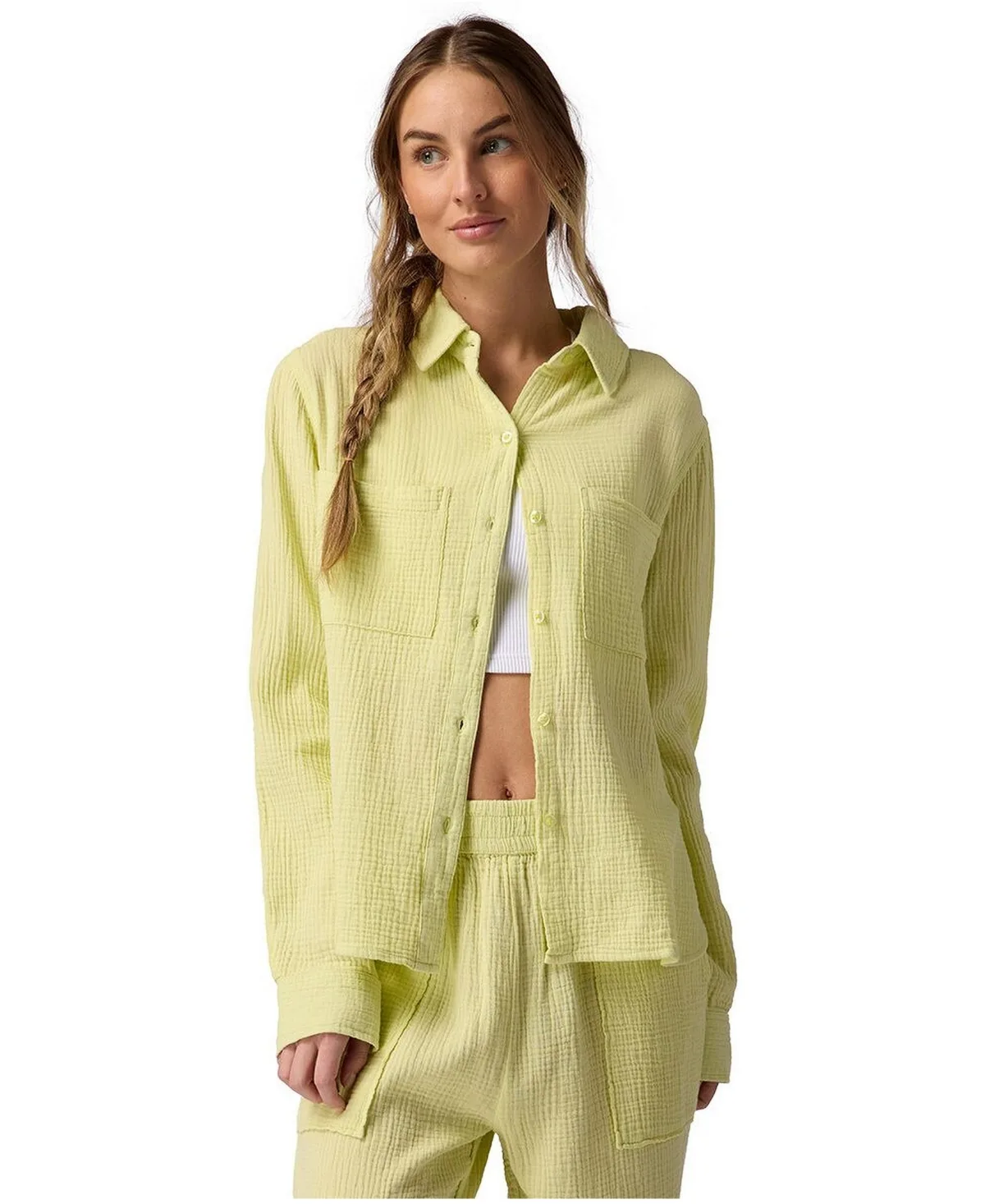 Backcountry Cotton Gauze Long-Sleeve Point Collar Button-Down Shirt by Backcountry