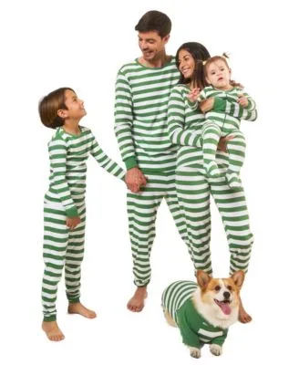 Matching Family Striped Cotton Christmas Pajamas by Leveret