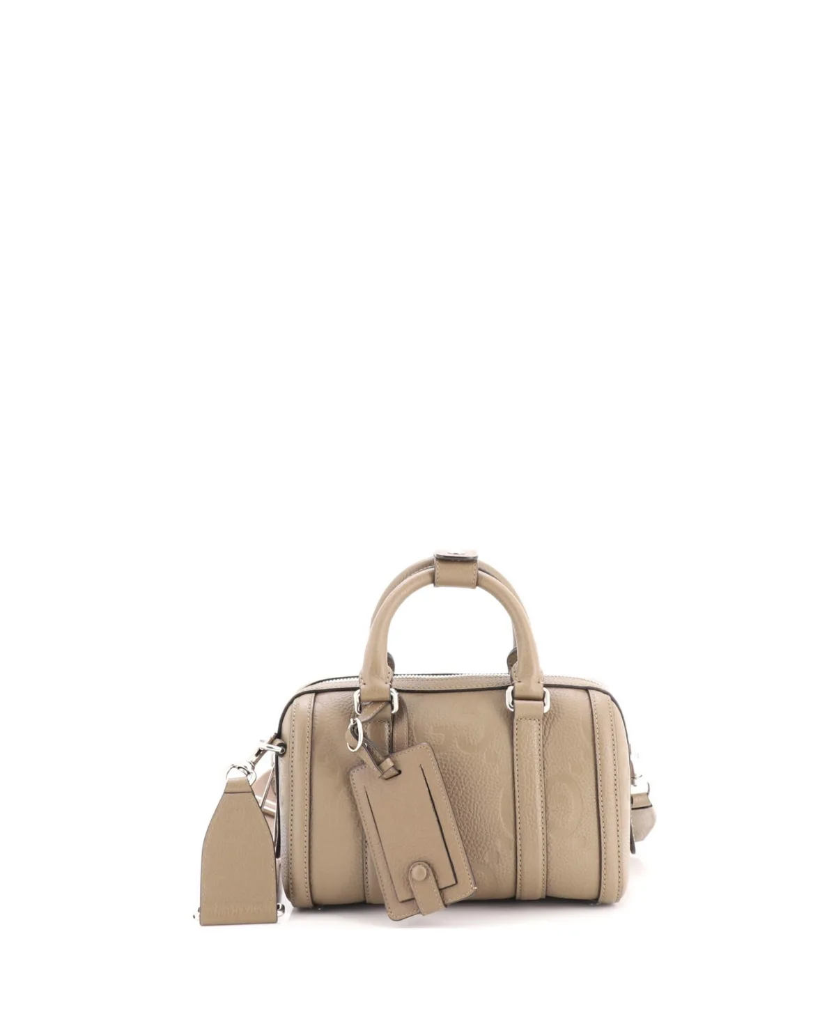 Pre-Owned Gucci Mini Duffle Bag Jumbo Gg Embossed Leather by Gucci