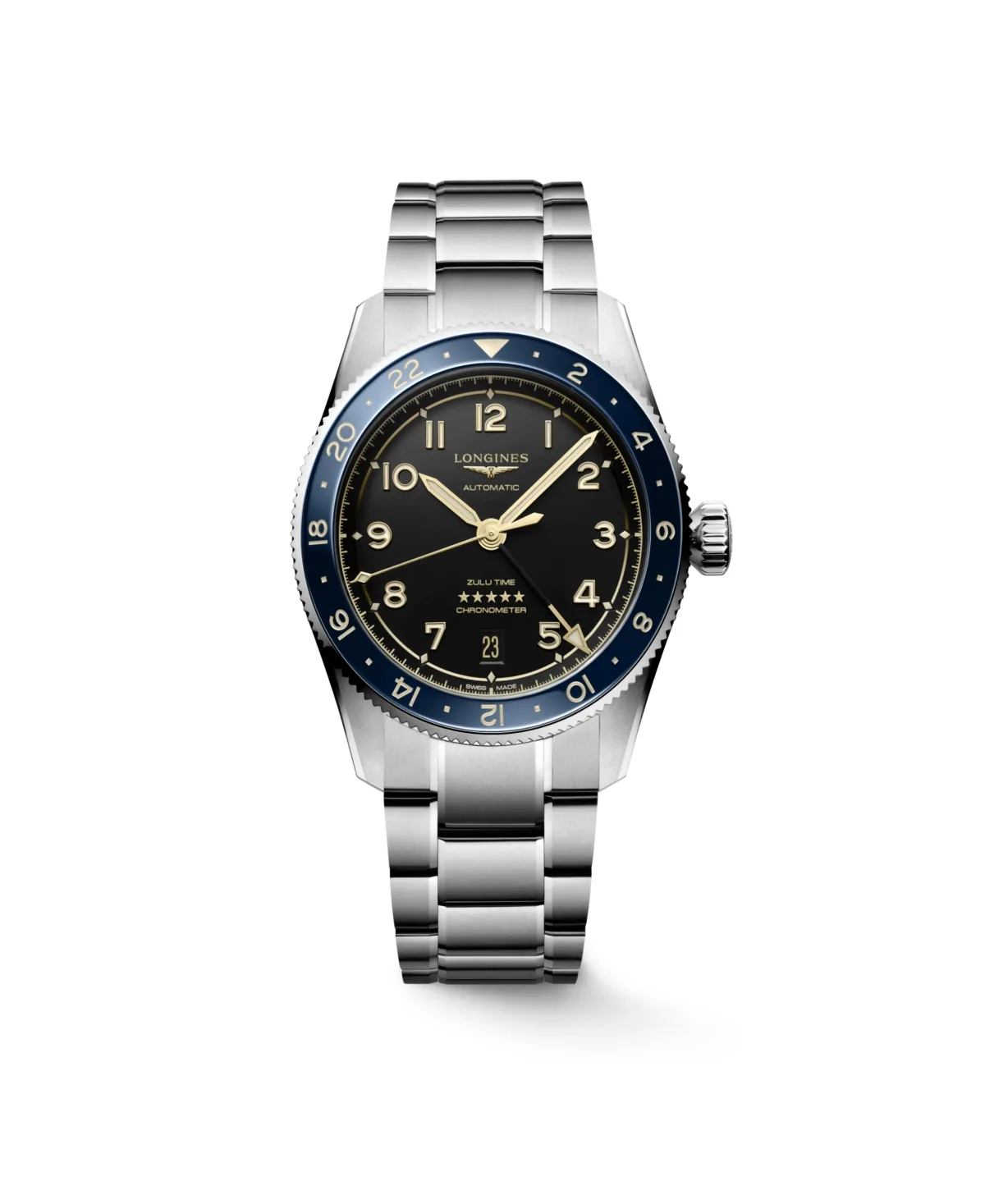 Spirit Zulu Time Automatic Stainless-Steel Watch, 39mm by Longines