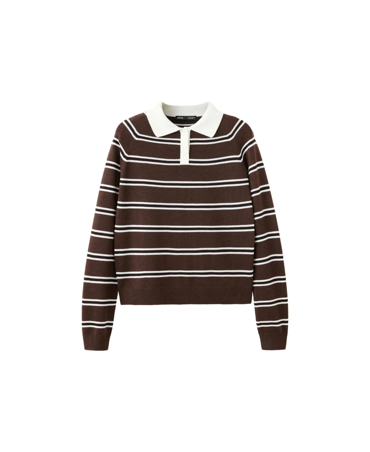 Striped Polo-Neck Sweater by Mango