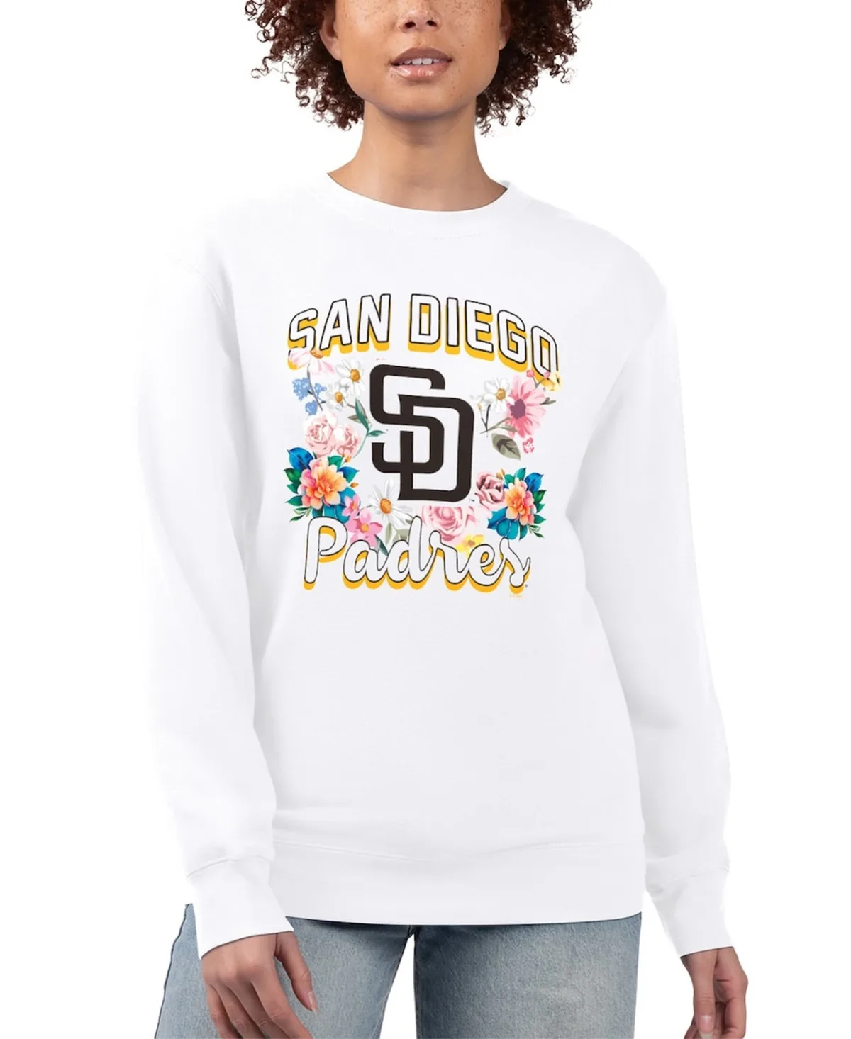 San Diego Padres Flowers Graphic Pullover Sweatshirt by G-III