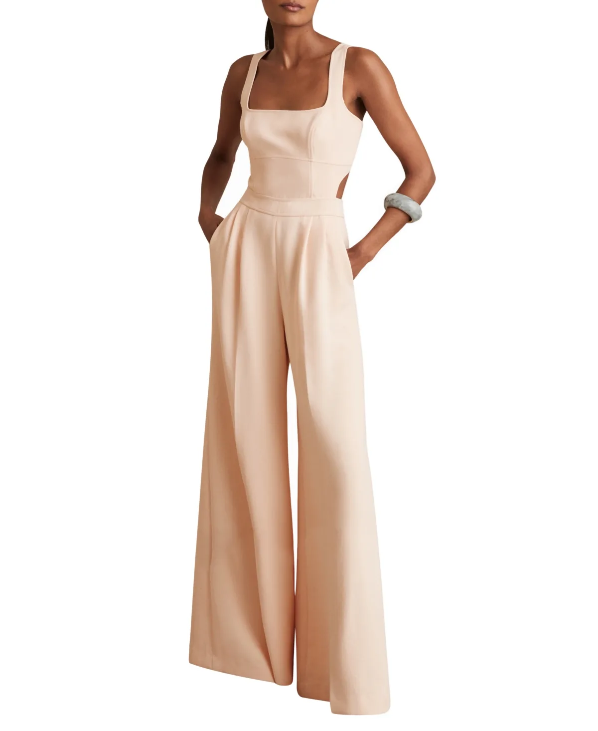 Dion Wide-Leg Cut-Out Sleeveless Jumpsuit by Reiss