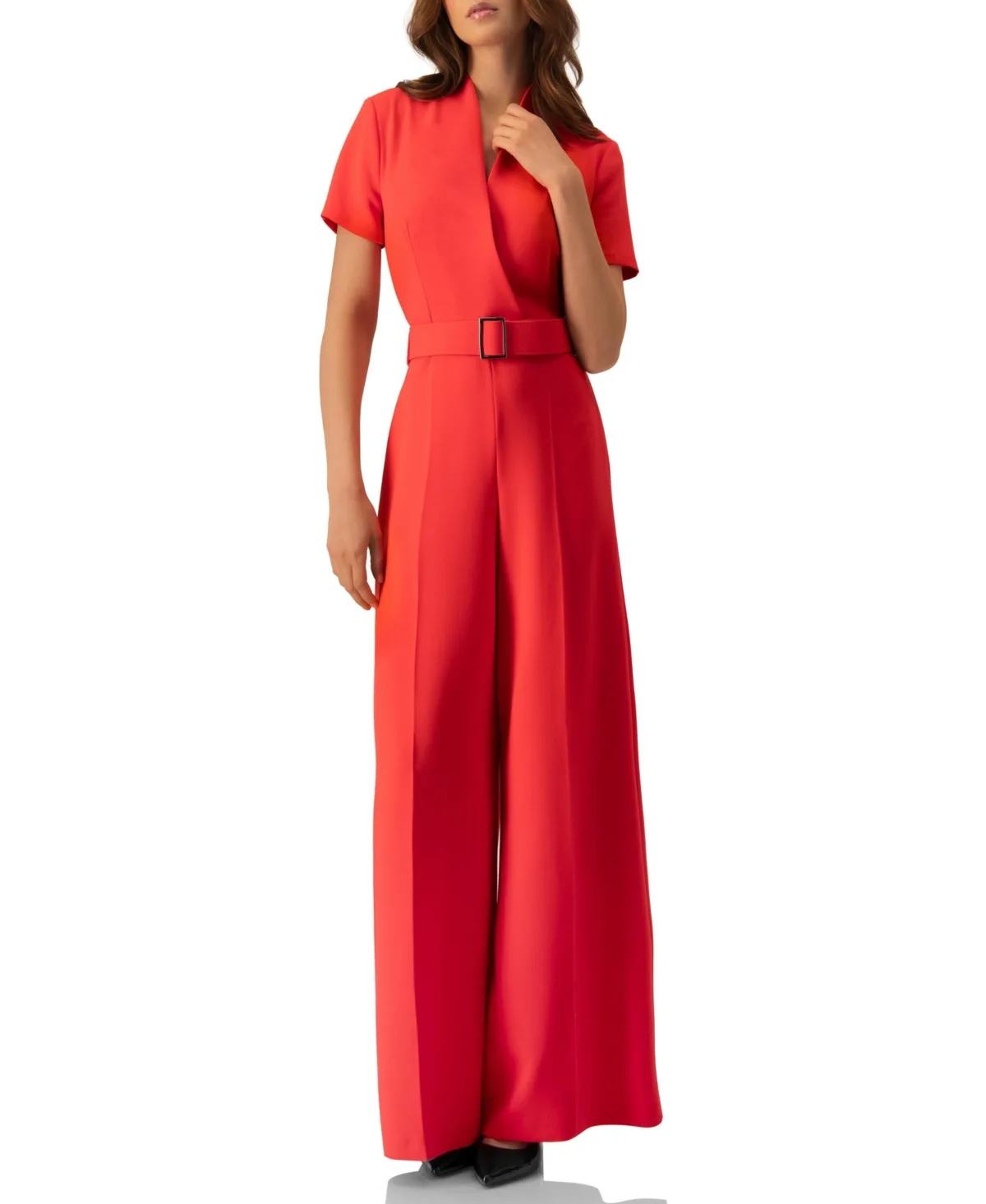 Wide-Leg Belted Jumpsuit by Ivonne