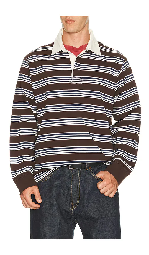 Mini Stripe Long Sleeve Rugby by Corridor