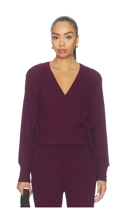Rest Day Waffle Wrap Pullover by Beyond Yoga