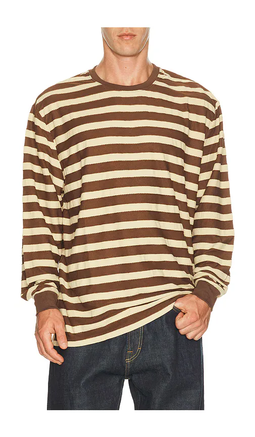 Textured Stripe Long Sleeve Tee Shirt by Rhythm
