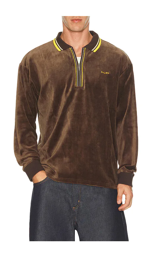 Parker Velour Long Sleeve Polo by HUF
