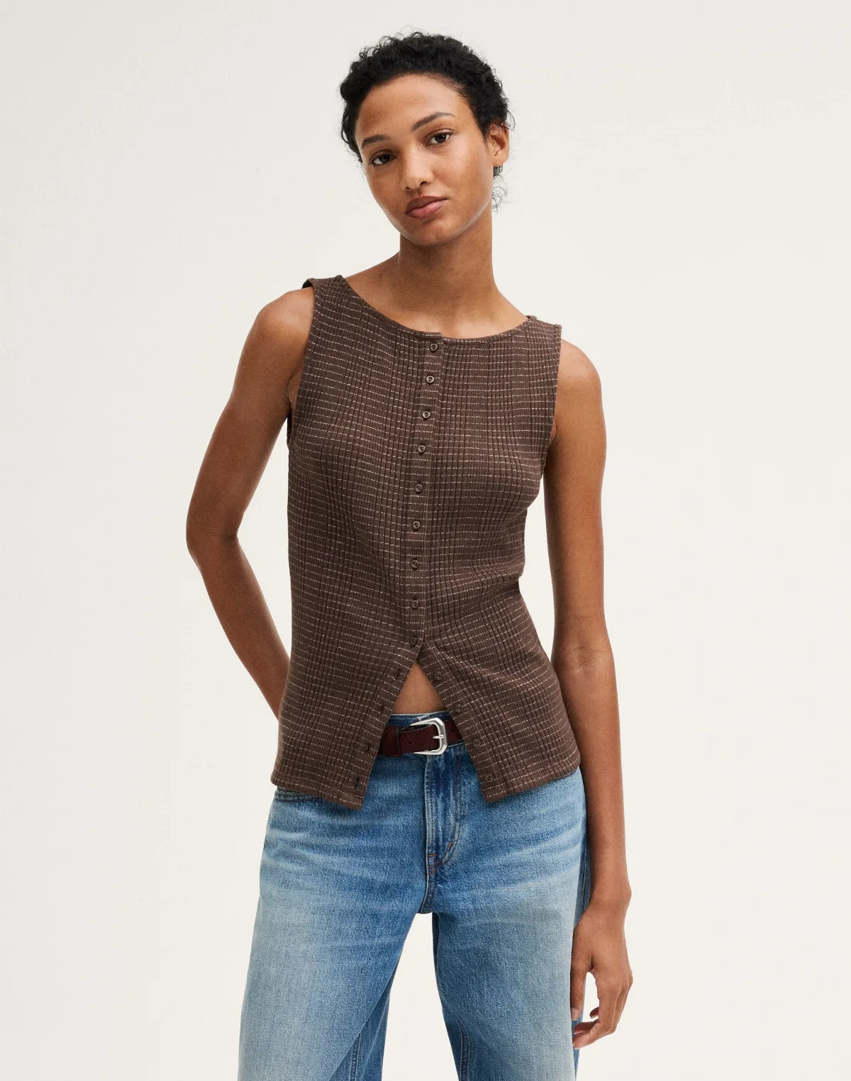 Button-Front Vest Top by MW