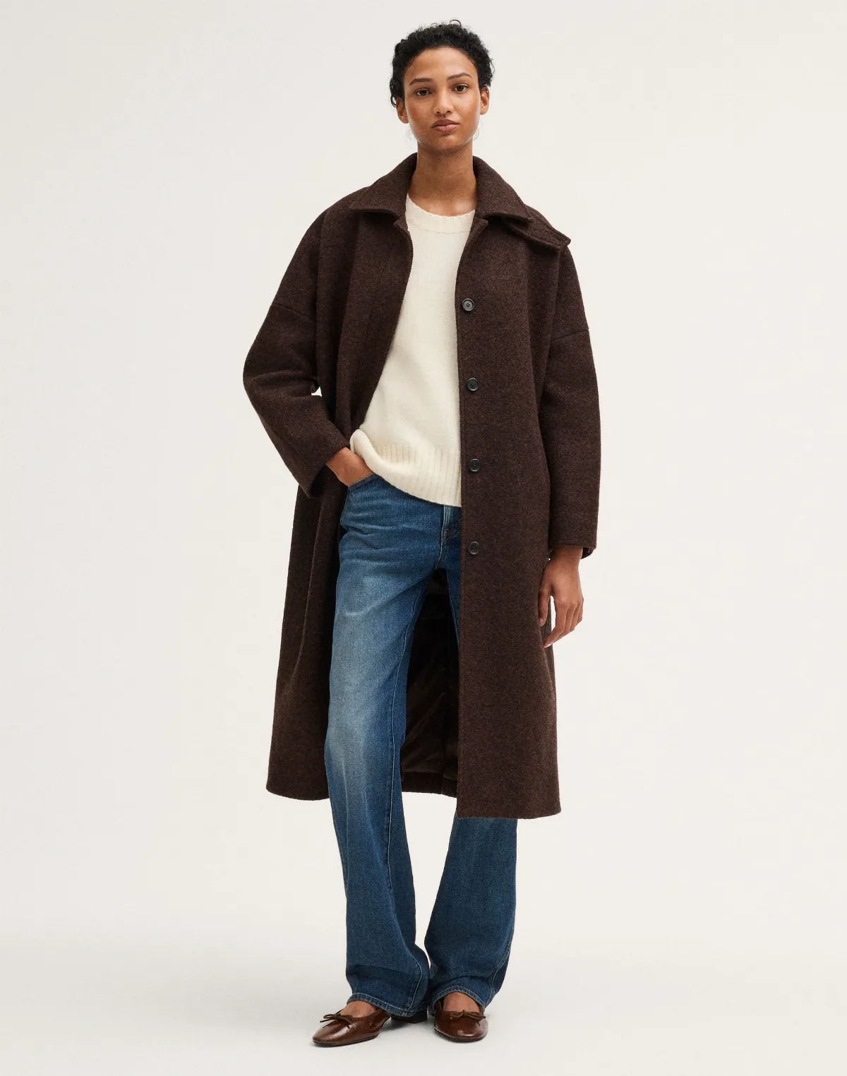 The Simone Cocoon Coat in Boiled Wool by MW