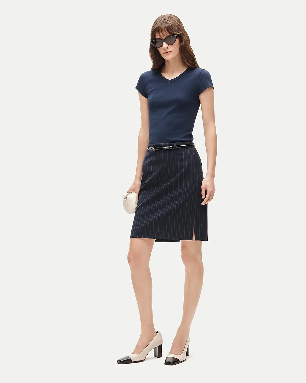 No. 2 Pencil® Skirt in Pinstriped Lightspun Wool Blend by J.Crew