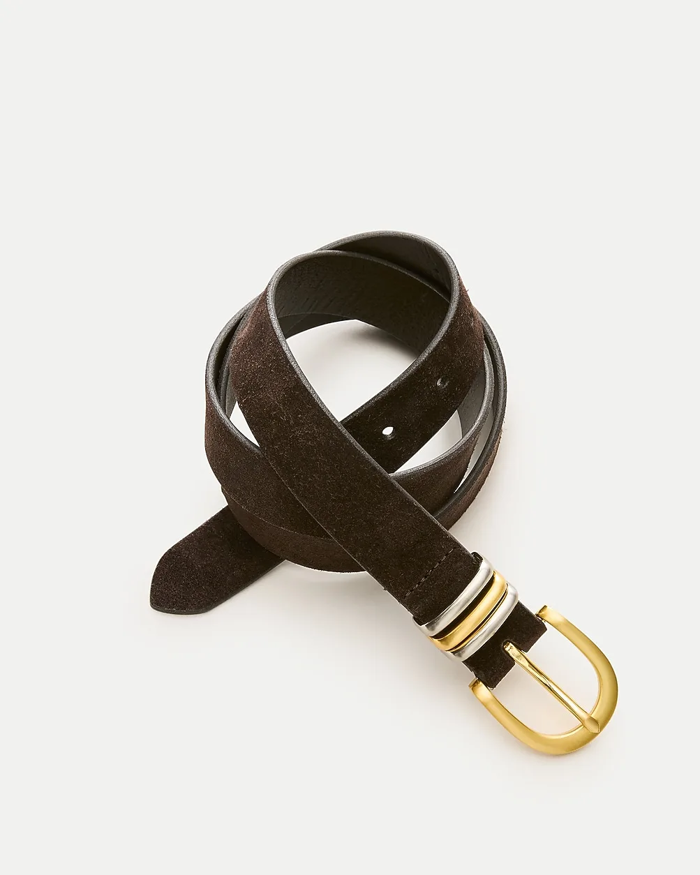 Mixed-Metal Belt in Suede by J.Crew