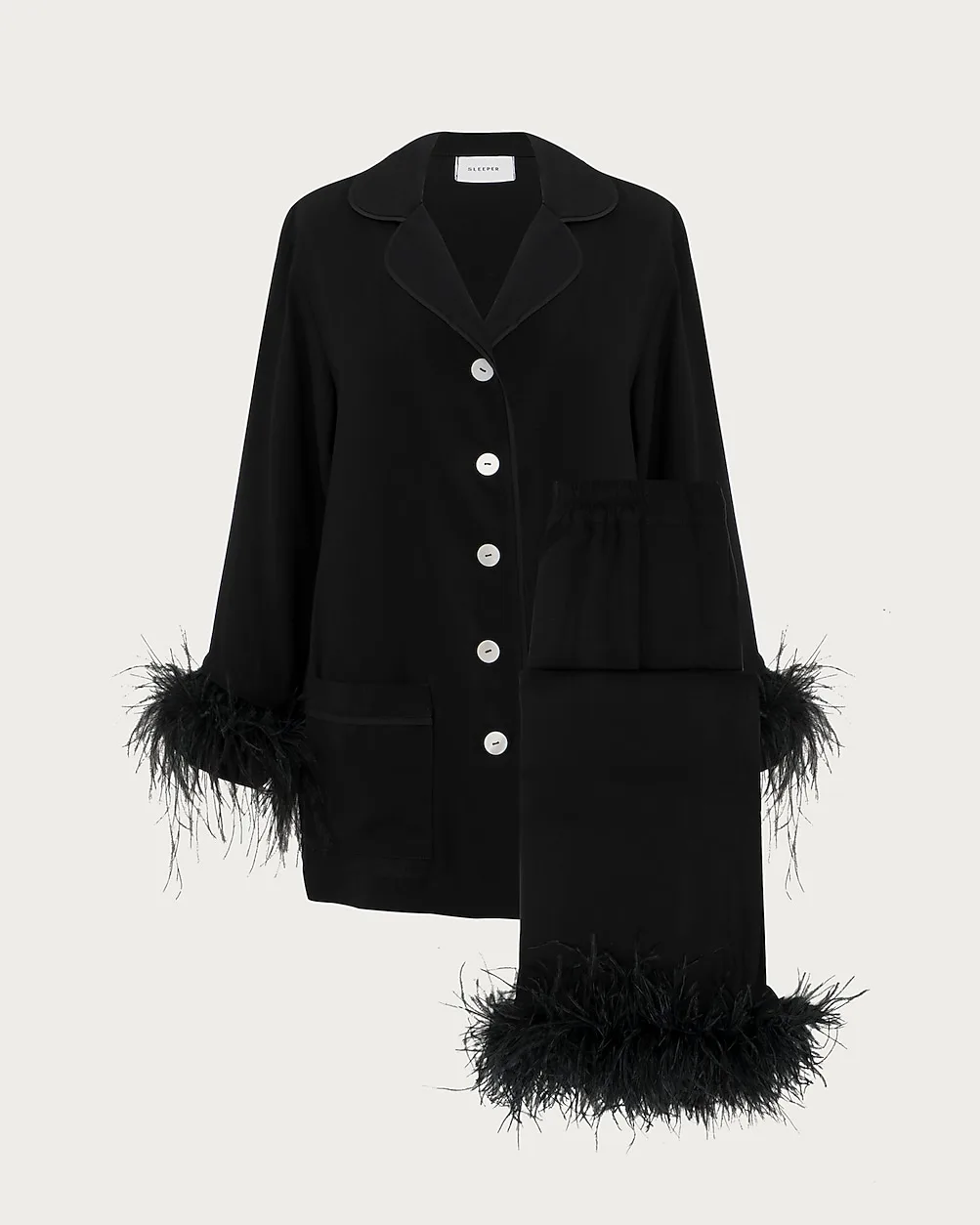 Sleeper Party Pajama Set with Detachable Feathers by J.Crew