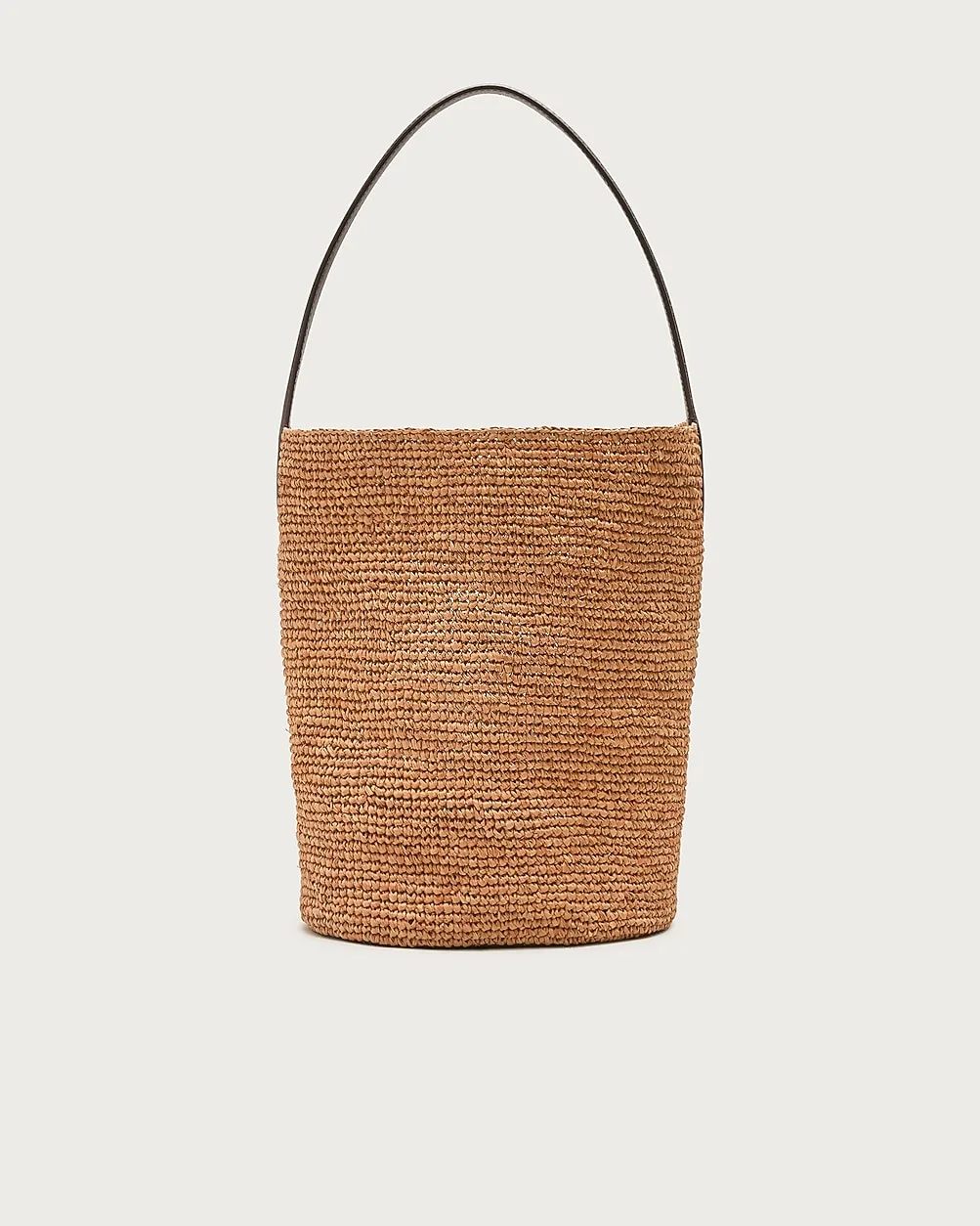 Berkeley Handknotted Bucket Bag in Raffia